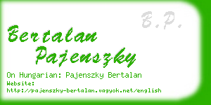 bertalan pajenszky business card